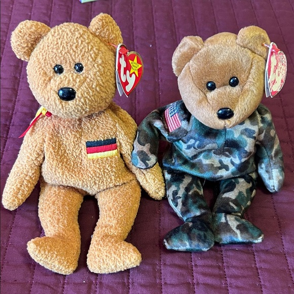 Ty Plush Bears in Brown and Camouflage - Picture 1 of 6